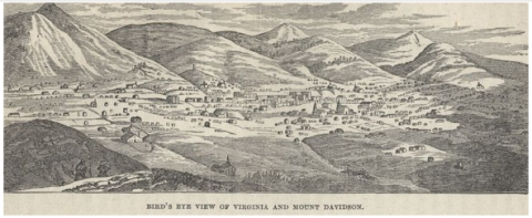 Bird's Eye View of Virginia and Mount Davidson
