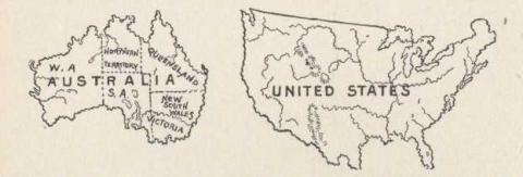 Maps of US and Australia