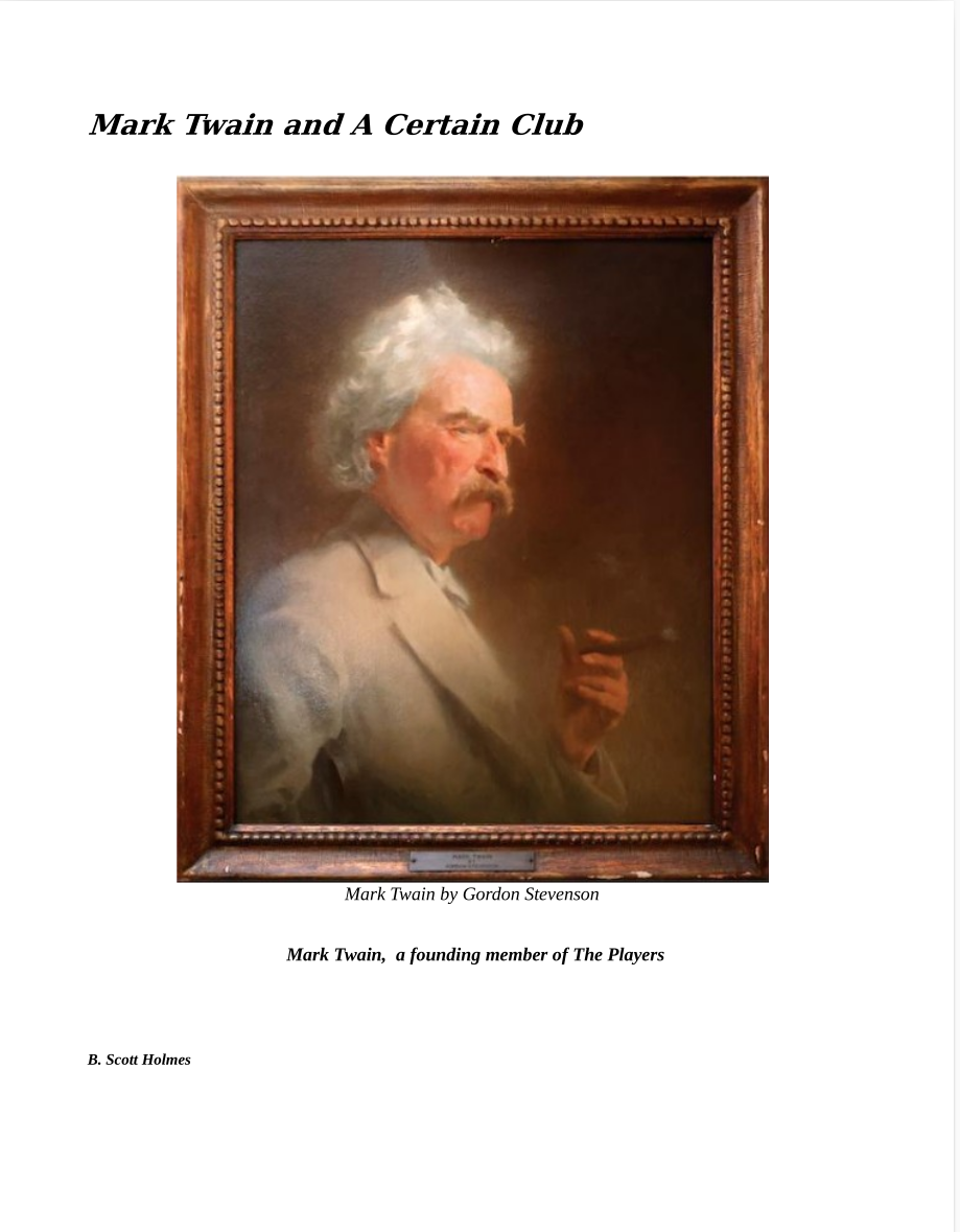 Mark Twain and A Certain Club